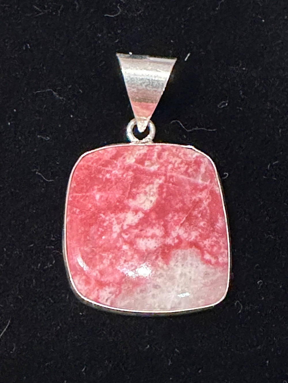 Pink Thulite Pendant with Sterling Silver Overlay